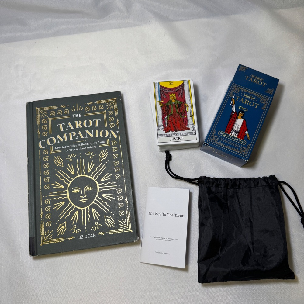 The Tarot Companion Book Liz Dean MagicSeer Pocket Tarot Deck Set with Pouch